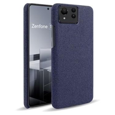 Imagem de Capa para ASUS Zenfone 11 Ultra,Capa desenhada em lona,Case Protetora Ultrafina com Empunhadura Macia,Design em Tecido Antichoque e Antiarranhões-Blue