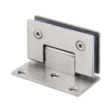 Imagem de Dobradiça de porta de escova de níquel de vidro sem moldura de aço inoxidável 90 graus de grampo de banheiro clipe de vidro dobrável para móveis de cozinha doméstica, dobradiça Ss-90d