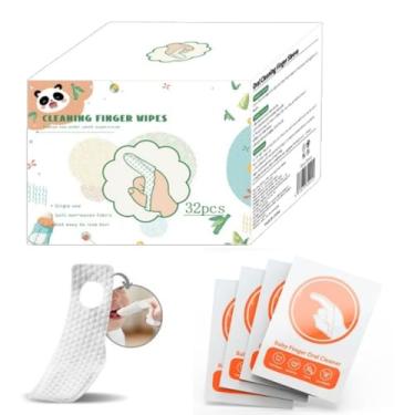 Imagem de Hranio Escova de dentes para bebês de 6 a 12 meses, toalhetes secos para bebês de 6 a 12 meses, 32 unidades de limpeza bucal para bebês de 0 a 36 meses