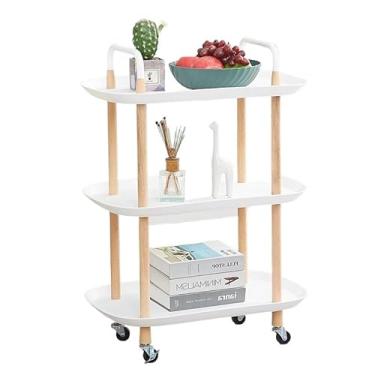 Imagem de Carrinho Organizador Multiuso Com Rodinhas Banheiro Lavanderia 3 Prateleiras(3andares-BRANCO)