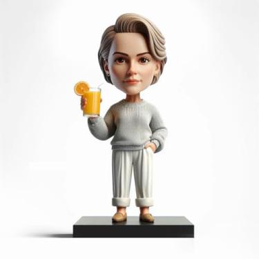 Imagem de Escultura de mãe enérgica com tema cítrico feito à mão a partir de sua imagem para mães ativas, entusiastas de fitness e amantes de frutas