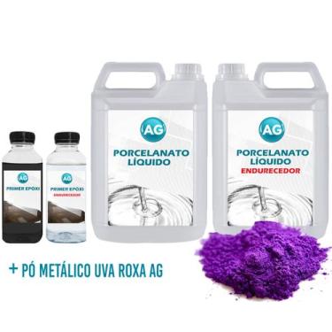 Imagem de Kit Porcelanato Líquido Metálico Uva Roxa AG por M² - Resinas ag, 10m2