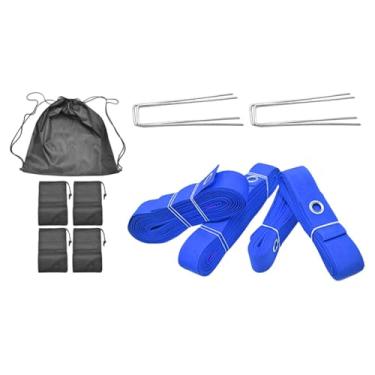 Imagem de oshhni Linhas de vôlei de praia para o exercício de exercícios do kit de marcador de areia (dupla (8m 16m de comprimento) para festa de praia, Azul