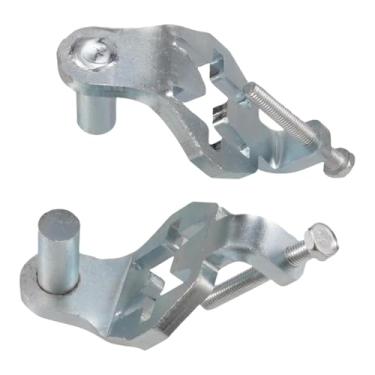 Imagem de Ｂｅｓｇａ 2pcs t post gate dobradiça pinos de ferro portão de um post t fácil de instalar portões pesados ​​cabide para jardim de quintal, Prata