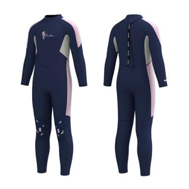 Imagem de XUKER Roupa de mergulho infantil para meninos, meninas, crianças, com zíper nas costas, 3 mm, neoprene, térmica, corpo inteiro, para jovens, adolescentes, mergulho, natação, barco, snorkeling