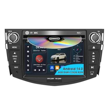 Imagem de Rádio automotivo para Toyota RAV4 2006 2007 2008 2009 2010 2011 2012 7 polegadas IPS Aplique CarPlay Android Auto Stereo DVD Player GPS Navi com Bluetooth SWC 4G/WiFi FM/AM RDS (CPU Octa-core, 6 GB de