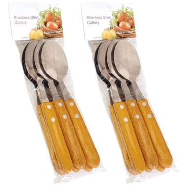 Imagem de Jogo 12 Colheres para Churrasco Cabo Madeira Tratada Navy - NAVY+HOME,