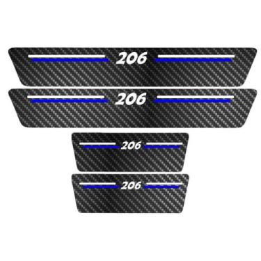 Imagem de Kit Soleira Protetora Porta Premium Blue Carbono - 206 - Jhow Adesivos