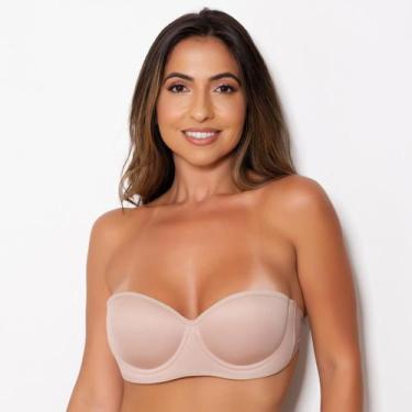 Imagem de Sutiã sem alça Bojo Push Up - FANATICOS, Bege, G, Feminino