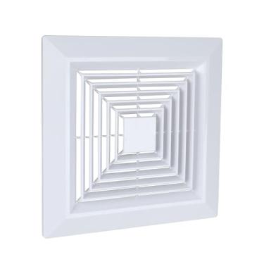 Imagem de Capa de exaustor de banheiro de 12 x 12 polegadas com molas - peças de reposição para ventilador quadrado de teto ou parede, grade, desviador de ar, difusor (L 30 cm x C 30 cm) branco