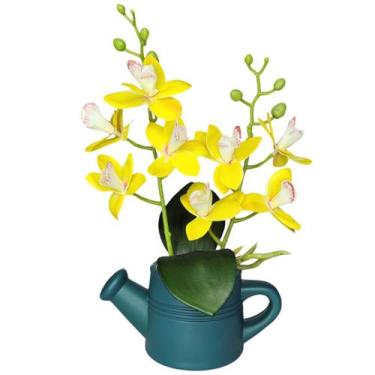 Imagem de Arranjo de Flores Artificiais com Caixa de MDF (29cm) - Goryane, Verde