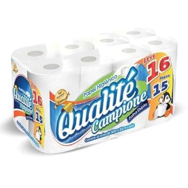 Imagem de Papel Higiênico Doméstico Qualité Campione IPEL 10cm x 30m | Pacote com 4 Fardos de 16 Rolos