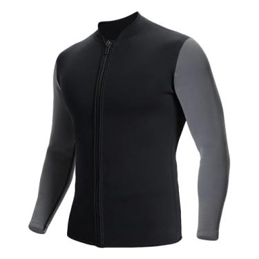 Imagem de REALON Jaqueta De Neoprene Para Homens E Mulheres, 2 Mm 3 Mm, Roupa Mergulho Com Mangas Compridas Zíper Frontal Adultos Jovens, Snorkel Esportes Aquáticos Em Água Fria