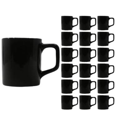 Imagem de Kit 18 Mini Canecas Chá Preta 80mL Xícara Café Expresso