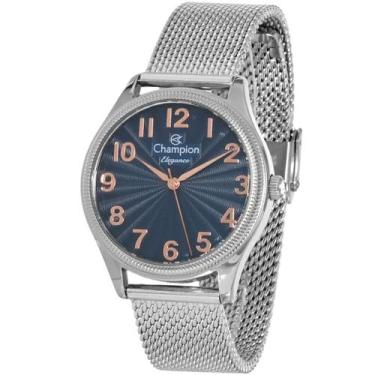 Imagem de Relogio Prova D'agua Champion Pulseira Esteira Aço Prata