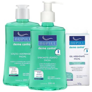 Imagem de Kit Sabonete Liquido Facial + Gel Hidratante + Loção Adstringente Nupi
