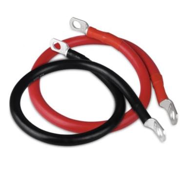 Imagem de QKUDNGHY Cabos De Bateria 2 Awg 12 Pol. Com Terminais 3/8 Pol., Conjunto Inversor Cobre Puro, Bitola X (1 Preto E 1 Vermelho) Para Veículos Solares Marítimos, Quadriciclos, Cortadores Grama, Trailer