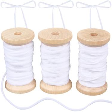 Imagem de CRASPIRE 27 m/30 jardas x 3 mm fita de veludo branco carretel de madeira acabamento de tecido face única fita de veludo fina luz de embrulho de presente guirlanda de Natal decoração artesanal