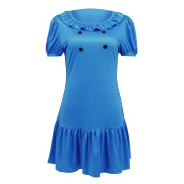 Imagem de JQAKFIY Fantasia feminina da Lucy, fantasia de Sally Brown, personagem Charlie, cosplay, Halloween, manga bufante, vestido para adulto, G