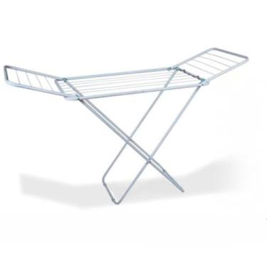Imagem de Varal de chão com abas retráteis 1,74mt Branco Temos uma ampla variedade de varais de alumínio e aço em vários tamanhos. (Varal Abas Aço: 1,44cm)