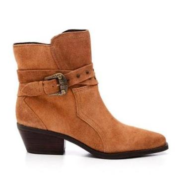 Imagem de Bota Cano Baixo Couro Camurça Bottero - Castanho-Feminino