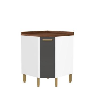 Imagem de Balcão Cozinha de Canto em Aço com 1 Porta Bella Bertolini, Grafite/Br