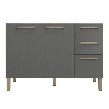 Imagem de Balcão Com Tampo E 2 Portas Riga Freijó Gris