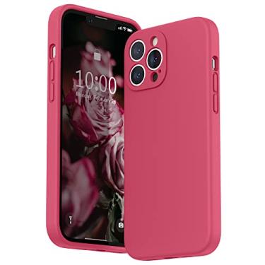 Imagem de SURPHY Capa compatível com iPhone 13 Pro Max com protetor de tela, (proteção da câmera + forro de microfibra macia), capa de telefone de silicone líquido de 6,7 polegadas 2021, hibisco