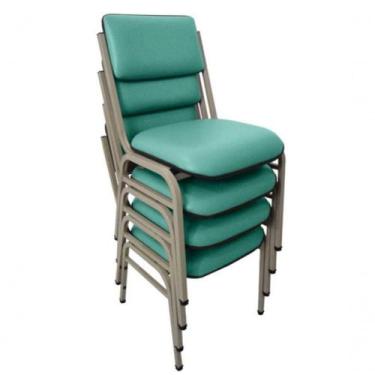 Imagem de Kit Com 4 Cadeiras Para Auditórios Linha Hotel Smart Verde - DESIGN OF