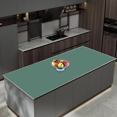 Imagem de Tapete de silicone extra grande de 120 cm x 69 cm para balcão de cozinha, protetor de bancada resistente ao calor, antiderrapante, impermeável, tapete de ilha de cozinha, fácil de limpar, verde