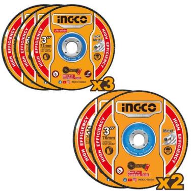 Imagem de Jogo de Discos de Corte e Desbaste para Metal INGCO 3 Pol - 5 Peças pa