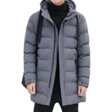 Imagem de Casaco De Inverno Masculino, Jaquetas Masculinas Inverno Com Capuz Casaco De Inverno Jaqueta Cinza De Comprimento Médio Manga Comprida Casacos Acolchoados Jaqueta Masculina Zí, As picture, L