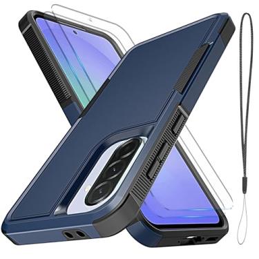 Imagem de YmhxcY Para Galaxy A36/A56 [proteção contra quedas de grau militar de 3,5 metros] [antiderrapante] [2 peças de protetor de tela HD de vidro] Capa resistente à prova de choque para Galaxy A36/A56 de