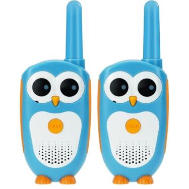 Imagem de Retevis Walkie Talkies Infantis Rt30, Brinquedos Para Meninos E Meninas De 4 A 6 Anos, Brinquedo Coruja Pequeno, Fácil Usar, Olhos Led, Presentes Natal, Dramatização Interna (Azul, Pacote Com 2)