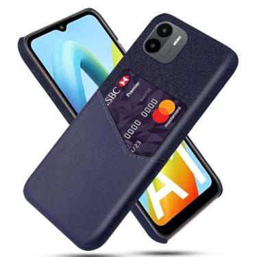 Imagem de Capa para Xiaomi Redmi A1,Tela e tampa de couro PU,Antideslizante,360°cobertura completa à prova de choque com 1 slot de cartão atrás,Prevenção de queda-Blue