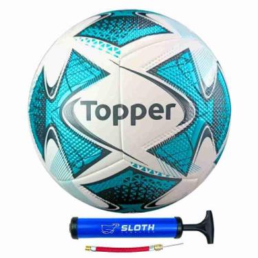 Imagem de Bola de Futebol de Campo Topper Slick 22 TechFusion + Bomba de Ar, Azu