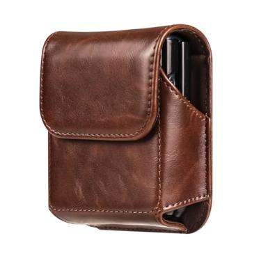 Imagem de Coldre de couro para celular compatível com Samsung Galaxy Z Flip 6/5/4/3/2/1, bolsa de cintura flip para smartphone com passador de cinto compatível com Motorola RAZR 5G/RAZR 50 40 Ultra/RAZR+/P50