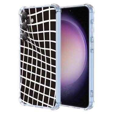 Imagem de JDYGWK Capa para Samsung S23 FE Galaxy S23 FE com estampa floral transparente, silicone TPU macio, fina, à prova de choque, capa protetora antiarranhões para Samsung Galaxy S23 FE, preto e branco