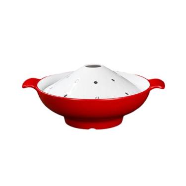 Imagem de Estilo nórdico redondo criativo minimalista esmalte de cor média delicada tigela de gelo seco - tigela dupla de 25 cm [com filtro]