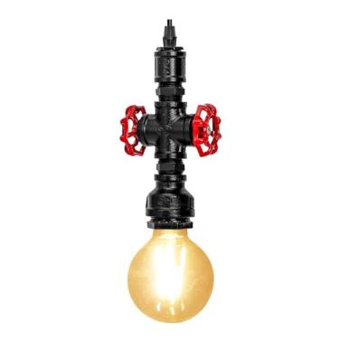 Imagem de Kawell Luminária Pendente Vintage Kawell, Lustre De Teto Industrial Retrô, Criativo, Cano D'Água, Pendurado, Ferro, Art Déco, E26, 60 W, Máx., Para Quarto, Café, Bar, Restaurante, Cozinha, Cor Preta