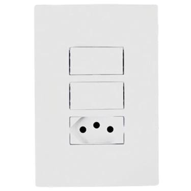 Imagem de Conjunto Interruptor Simples Duplo Com Tomada 10A I9 Ilumi