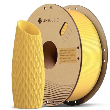 Imagem de ANYCUBIC Filamento PLA Mate 1.75mm, Filamento PLA 1.75mm Precisión dimensional +/- 0.02mm, Carrete 1KG (2.2 lbs), Amarillo Mate