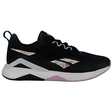 Imagem de Reebok Tênis feminino Nanoflex Tr 2.0, Núcleo Calçado Preto Branco Roxo Oasis, 38 BR