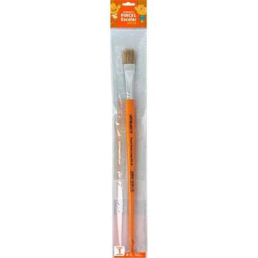 Imagem de Pincel Artesanal Chato 815 N16 Amarelo Blister com 1 Unidade - Leonora