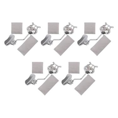 Imagem de Yibuy 5 peças de clipe de partitura de trompete com clipe de partitura de lira, suporte de grampo de metal para trompete/clipe de música de palma