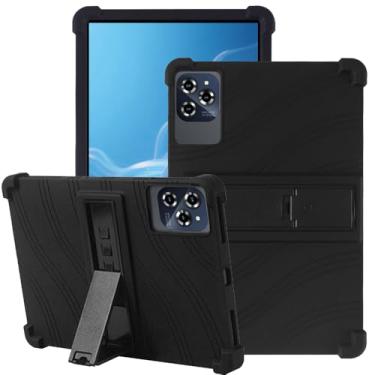 Imagem de Hoibon Capa para tablet TABWEE T90, para TABWEE W90 11 polegadas, capa infantil à prova de choque de silicone macio com suporte para tablet TABWEE T90/TABWEE W90 11 polegadas (preto)