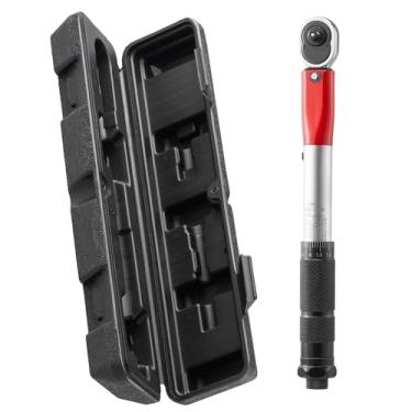 Imagem de Shewtme Chave de torque 1/10.2 cm, intervalo de 5-25 Nm, chaves de torque de cabeça catraca reversível com escalas de alcance duplo, para bicicleta, motocicleta, carro, manutenção (vermelho, 5-25 Nm)