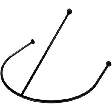 Imagem de Varão De Cortina De Loja De Roupas, Varão De Cortina Para Pendurar Na Parede, Varão De Vestiário De Privacidade - Prateleira Semicircular Em Forma De Anel, Black, 100x80x50cm