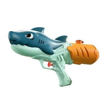 Imagem de Yunhgft Brinquedo Aquático, Portátil, Multifuncional, Leve, Alcance de 5 a 8 M, Acessórios, Jogo Aquático, Brinquedo de Luta para Jardim, Praia, Ao Ar Livre, Tubarão Azul