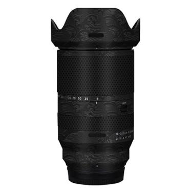 Imagem de Adesivo protetor de câmera de película de vinil para lente para Tamron 18-300 mm F3.5-6.3 adequado para acessórios de fotografia de montagem Fuji 18-300 (onda preta)